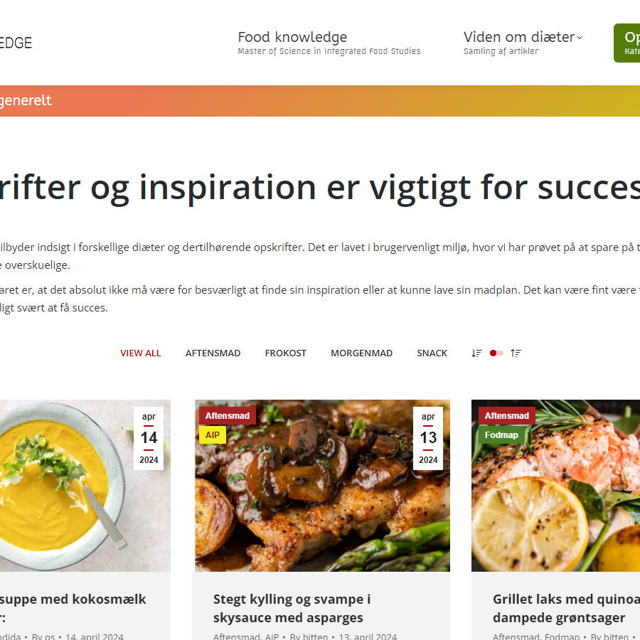 Ernæring og personlig vejledning